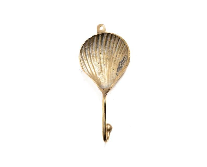 Large Solid Brass Shell Shaped Wall Hanging Hook - MAIA HOMES