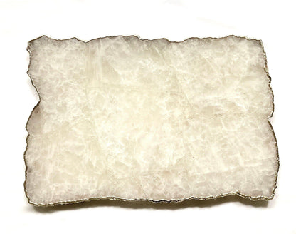 Large White Agate Cheese Platter Tray - MAIA HOMES