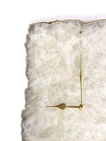 Large White Agate Rectangular Wall Clock