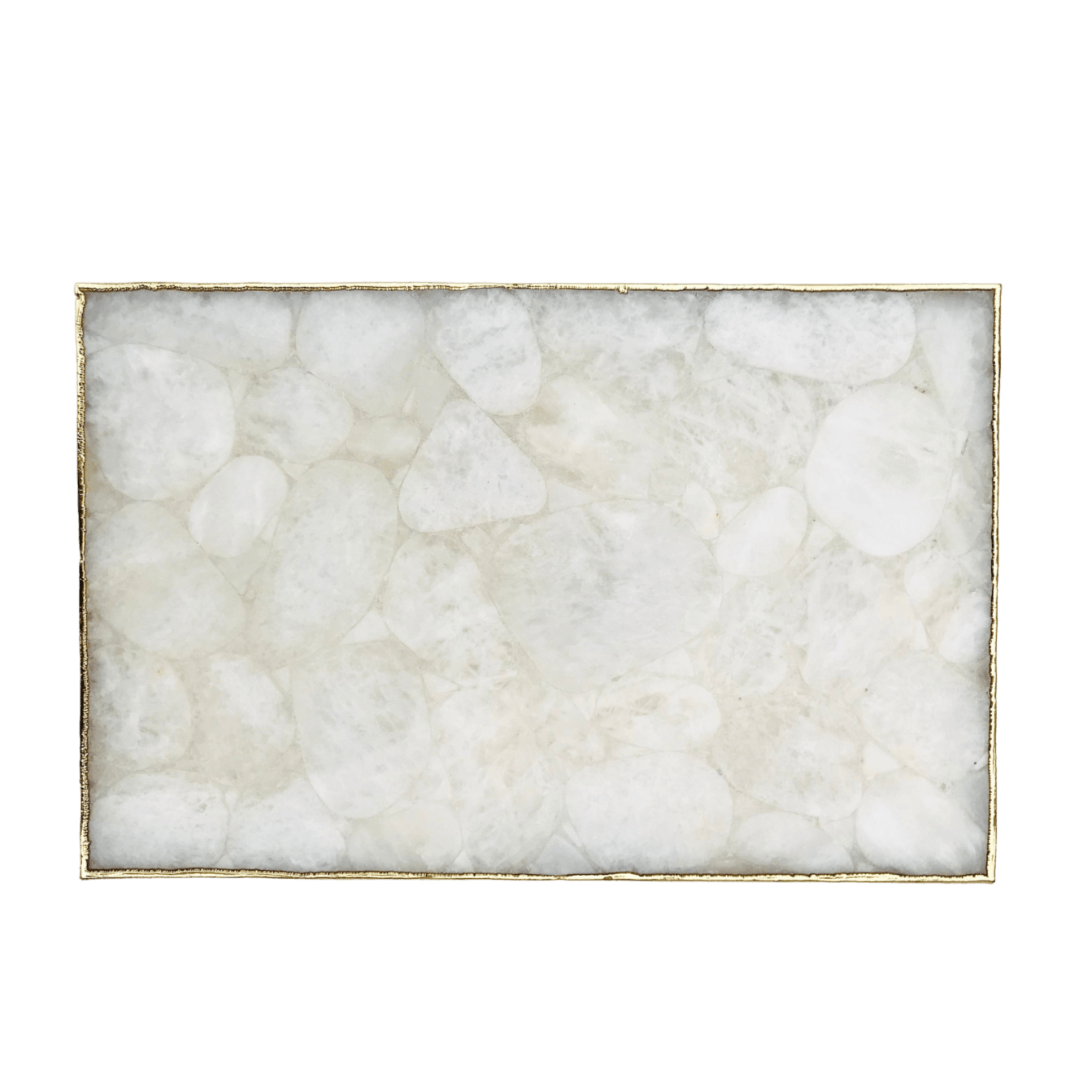 Large White Crystal Agate Cheese Platter Tray