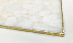 Large White Crystal Agate Cheese Platter Tray