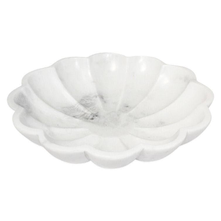 Large White Marble Lotus Bowl Default Title