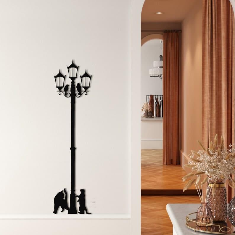 Laterne Street Lamp Metal Wall Hanging Decor - MAIA HOMES