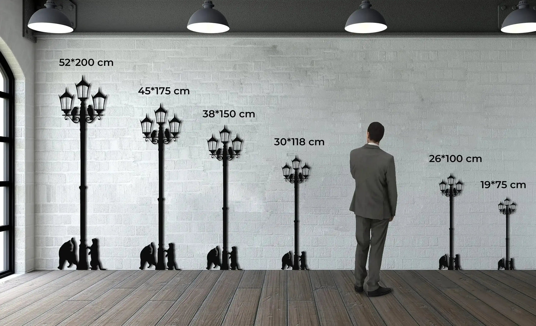 Laterne Street Lamp Metal Wall Hanging Decor