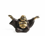 Laughing Buddha with Open Arms Statue BLACK POLISH FINISH