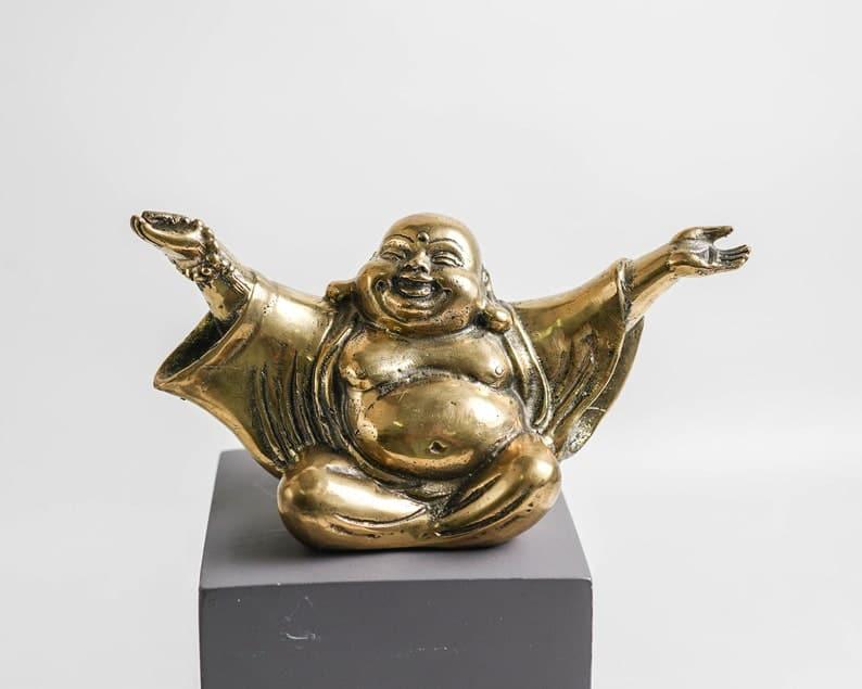 Laughing Buddha with Open Arms Statue