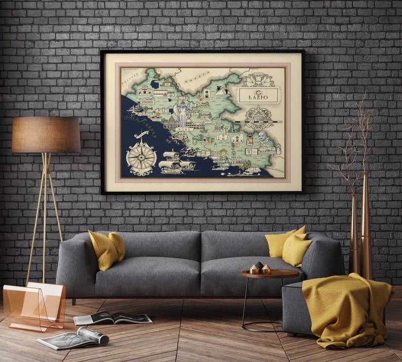 Lazio Map Print| Art History - MAIA HOMES