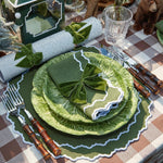 Leafy Green and White Trim Table Placemats Set