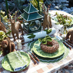 Leafy Green and White Trim Table Placemats Set