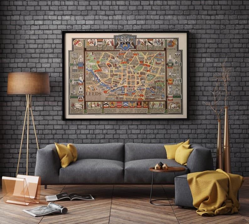 Leeds Map Print| Fine Art Prints - MAIA HOMES