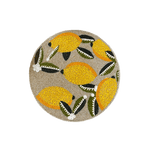 Lemon and Leaf Round Beaded Table Placemat