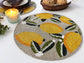 Lemon and Leaf Round Beaded Table Placemat - MAIA HOMES