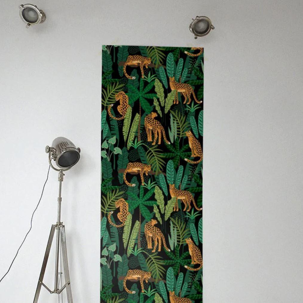 Leopards in the Green Tropical Jungle and Peel and Stick Wallpaper