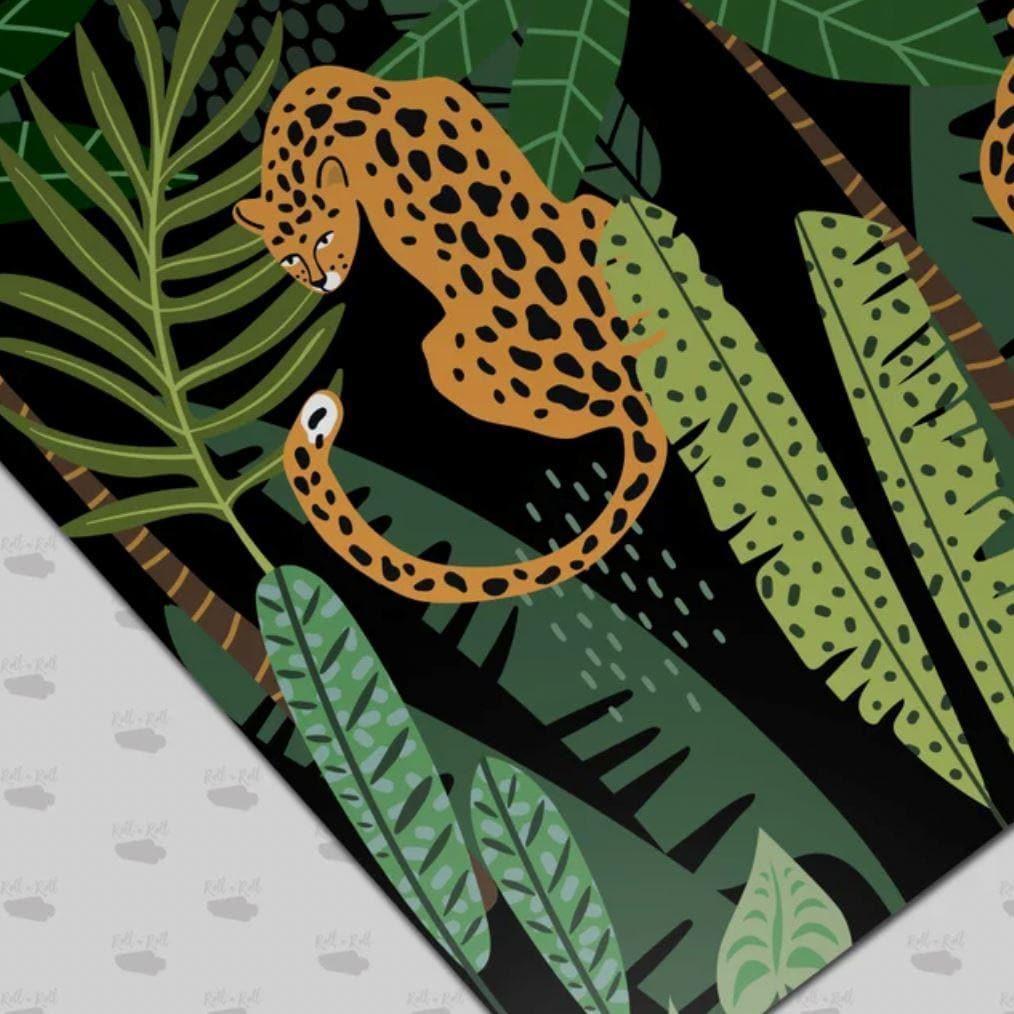 Leopards in the Green Tropical Jungle and Peel and Stick Wallpaper - MAIA HOMES