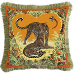 Leopards Velvet Throw Pillow Cover with Tassels