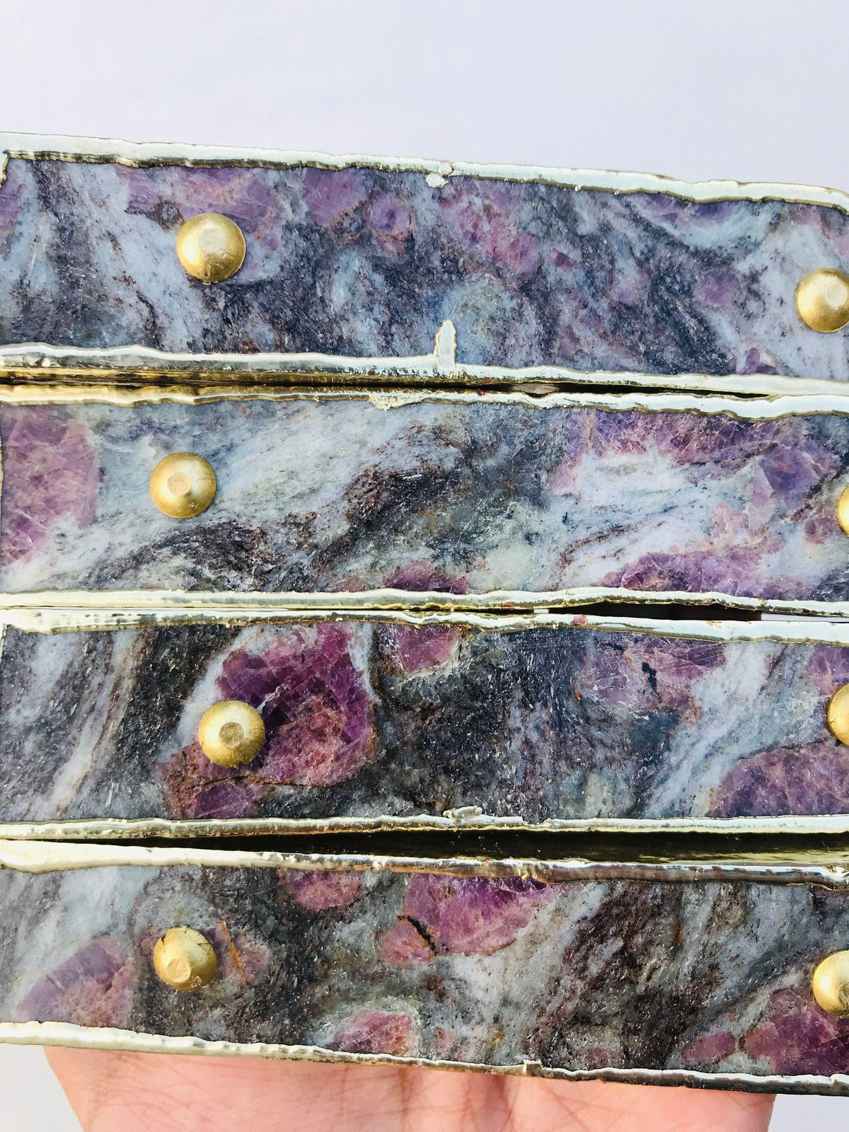 Lepidolite Agate Cabinet Door Pull Handle - Set of 4