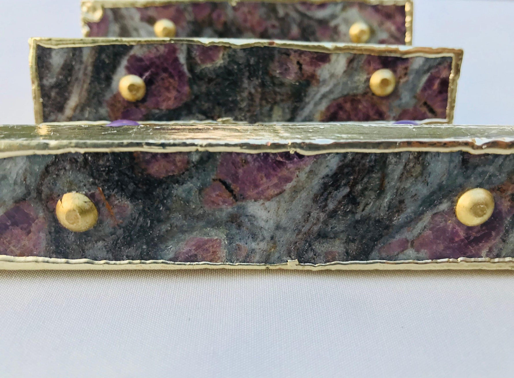 Lepidolite Agate Cabinet Door Pull Handle - Set of 4