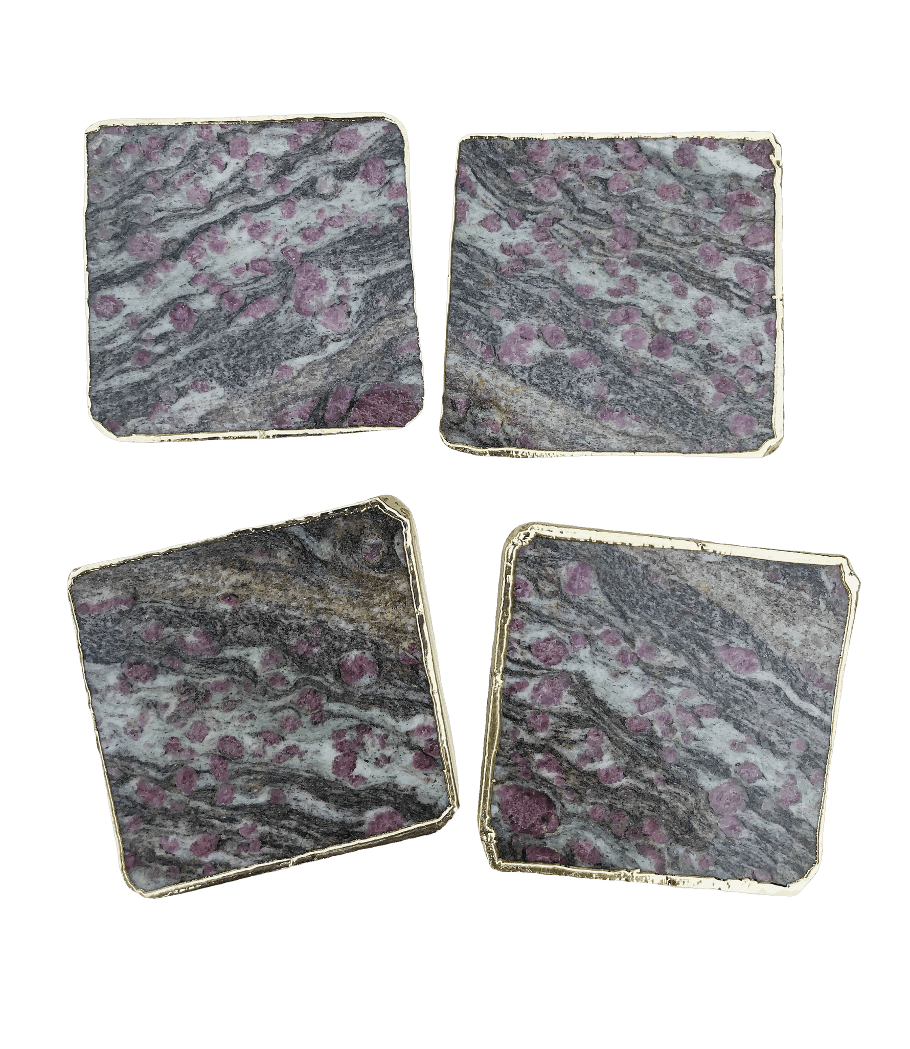 Lepidolite Agate Coaster Set of 4 One Size