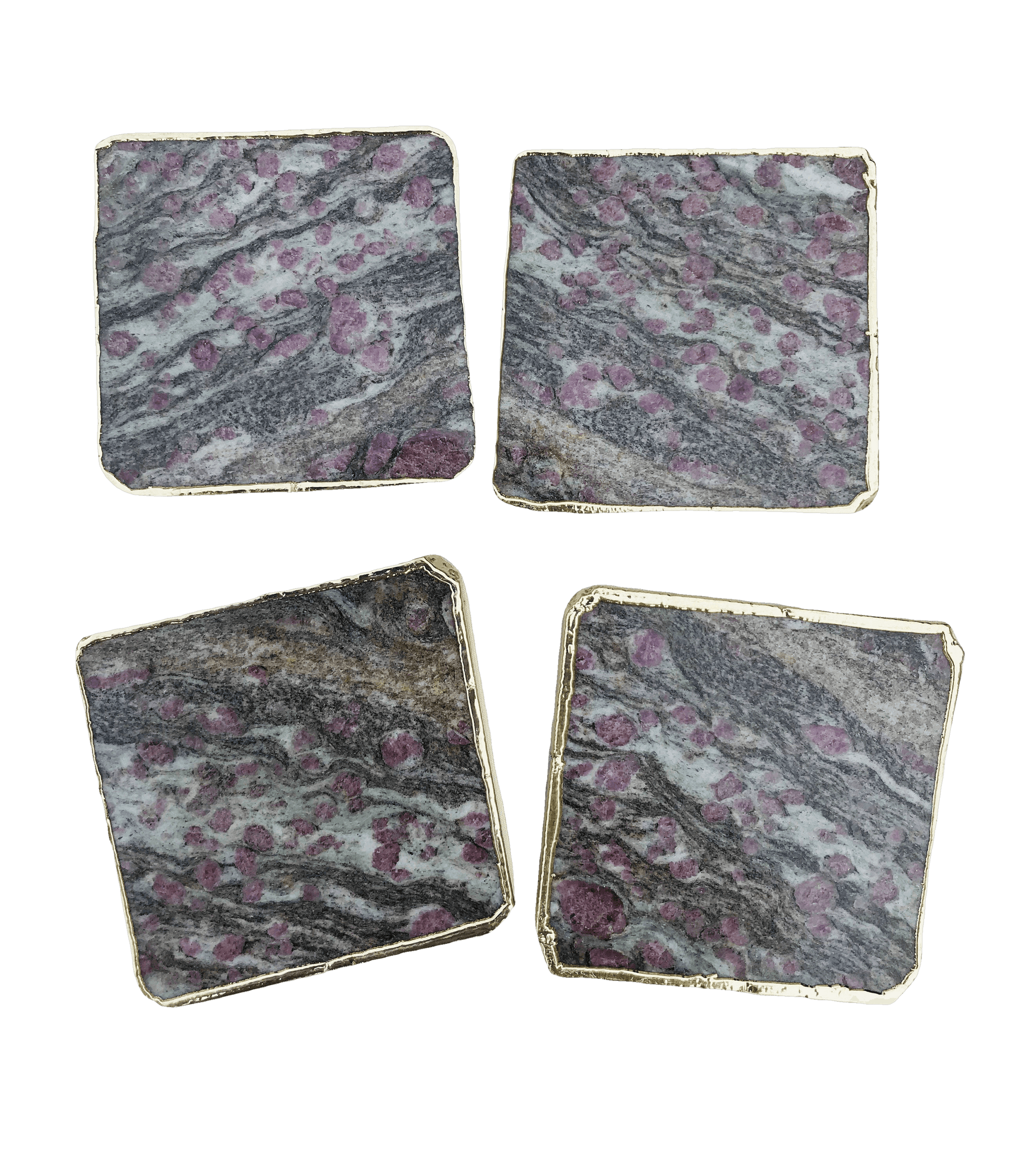Lepidolite Agate Coaster Set of 4 - MAIA HOMES