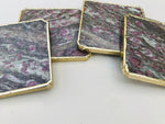 Lepidolite Agate Coaster Set of 4