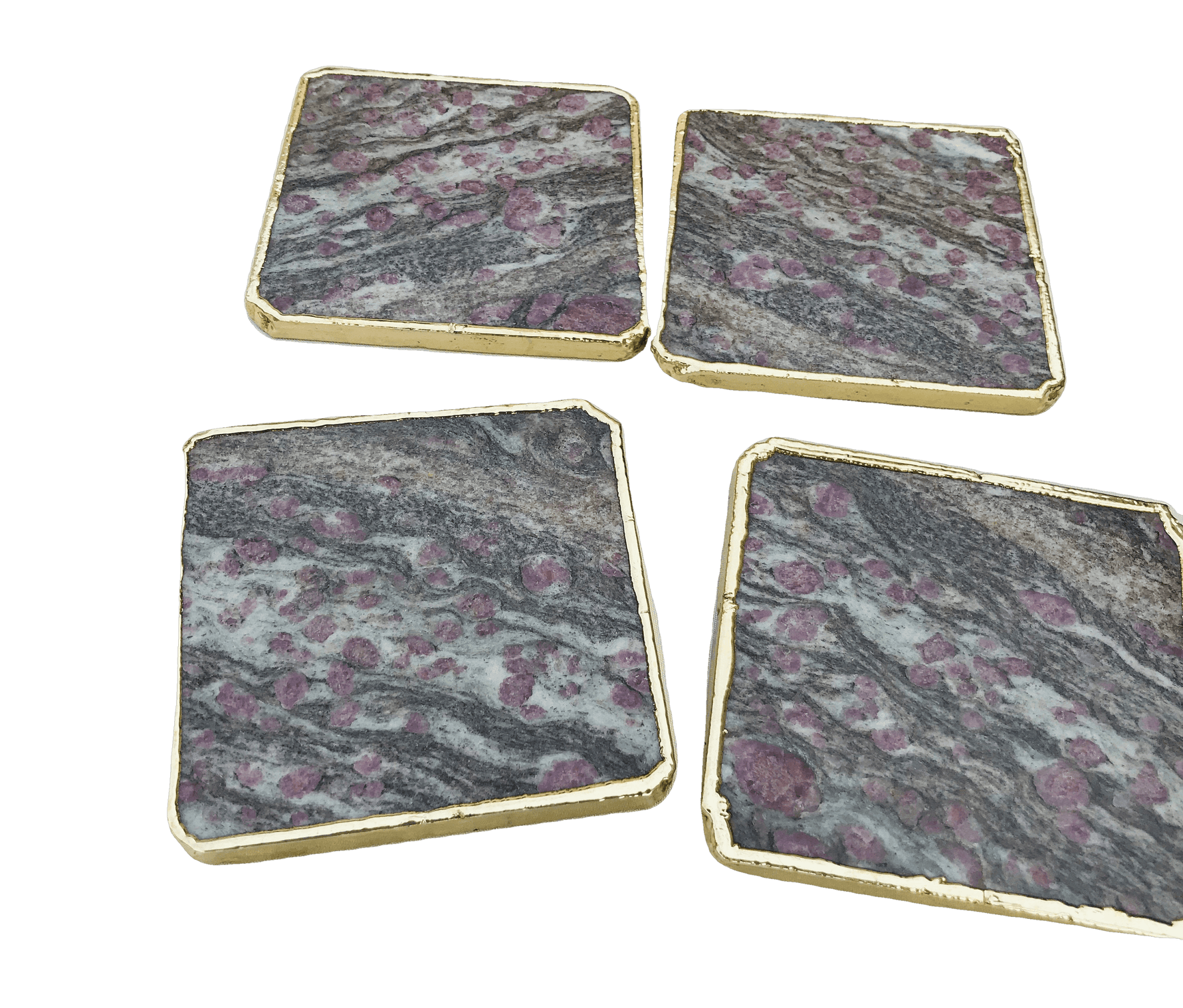 Lepidolite Agate Coaster Set of 4