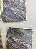 Lepidolite Agate Coaster Set of 4