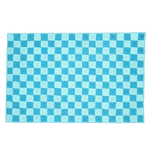 Light Blue Checker Jute Rug