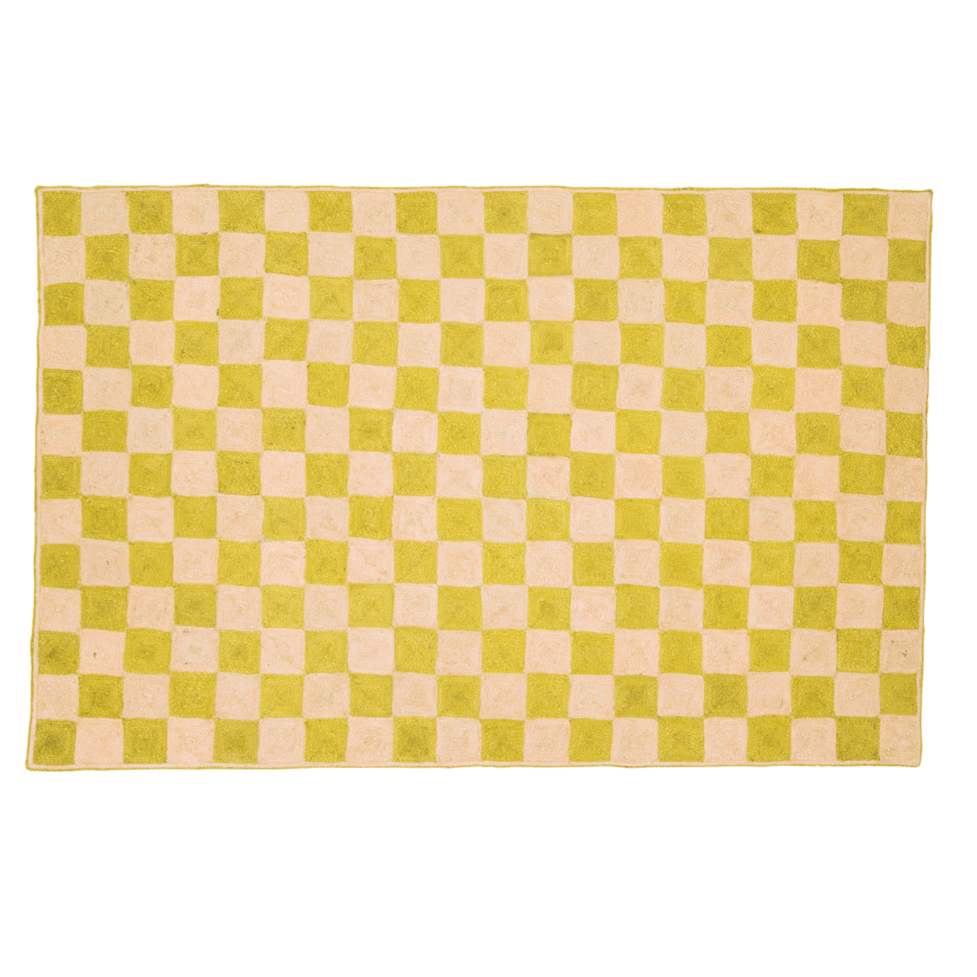 Light Brown Checker Jute Rug