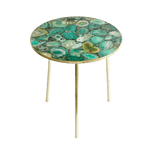 Light Green Agate Round Accent Table