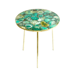 Light Green Agate Round Accent Table