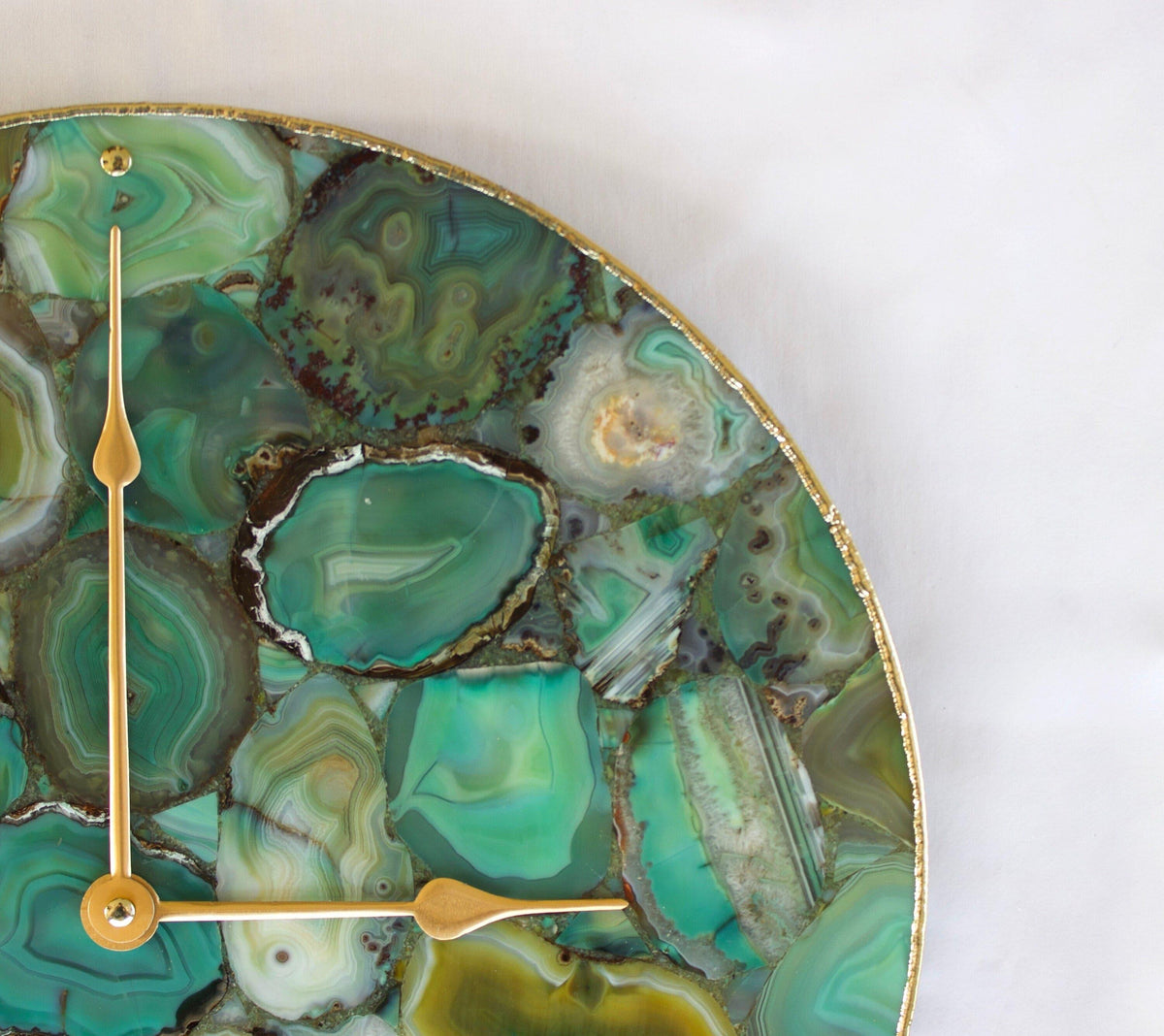 Light Green Agate Round Wall Clock