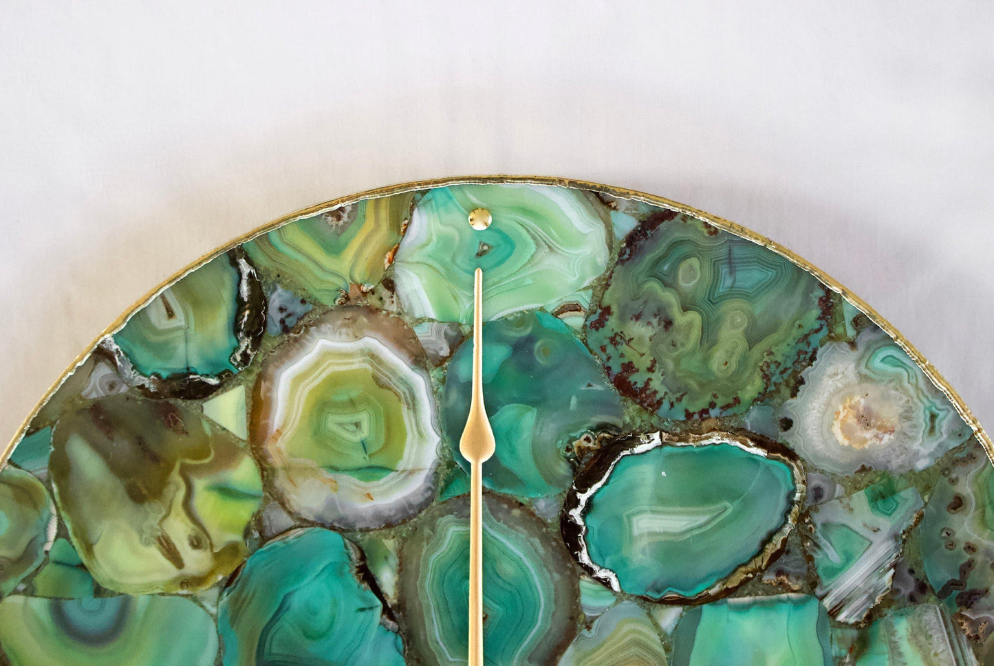 Light Green Agate Round Wall Clock