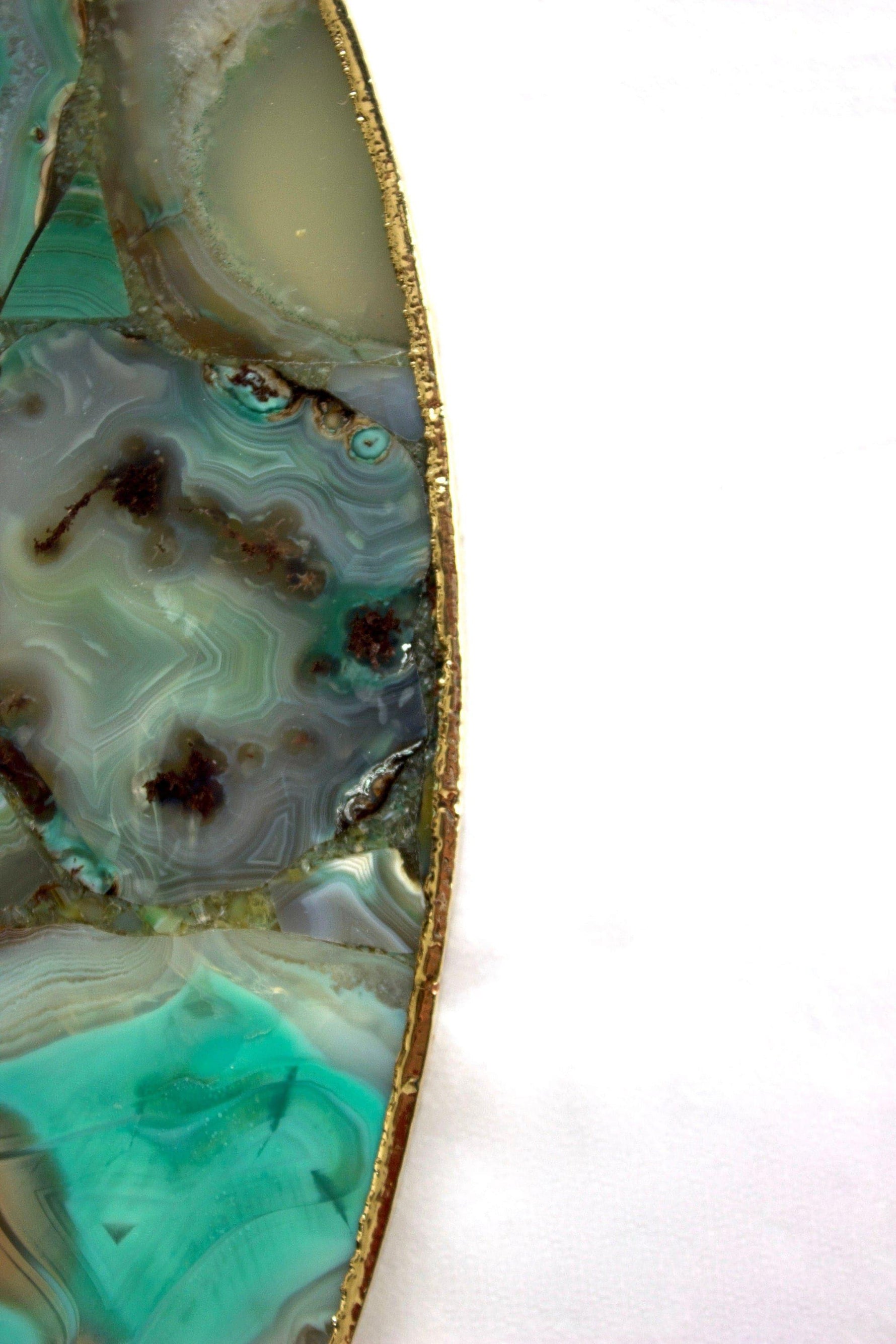 Light Green Agate Round Wall Clock