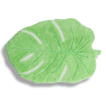 Light Green Monster Leaf Shape Cotton Rug