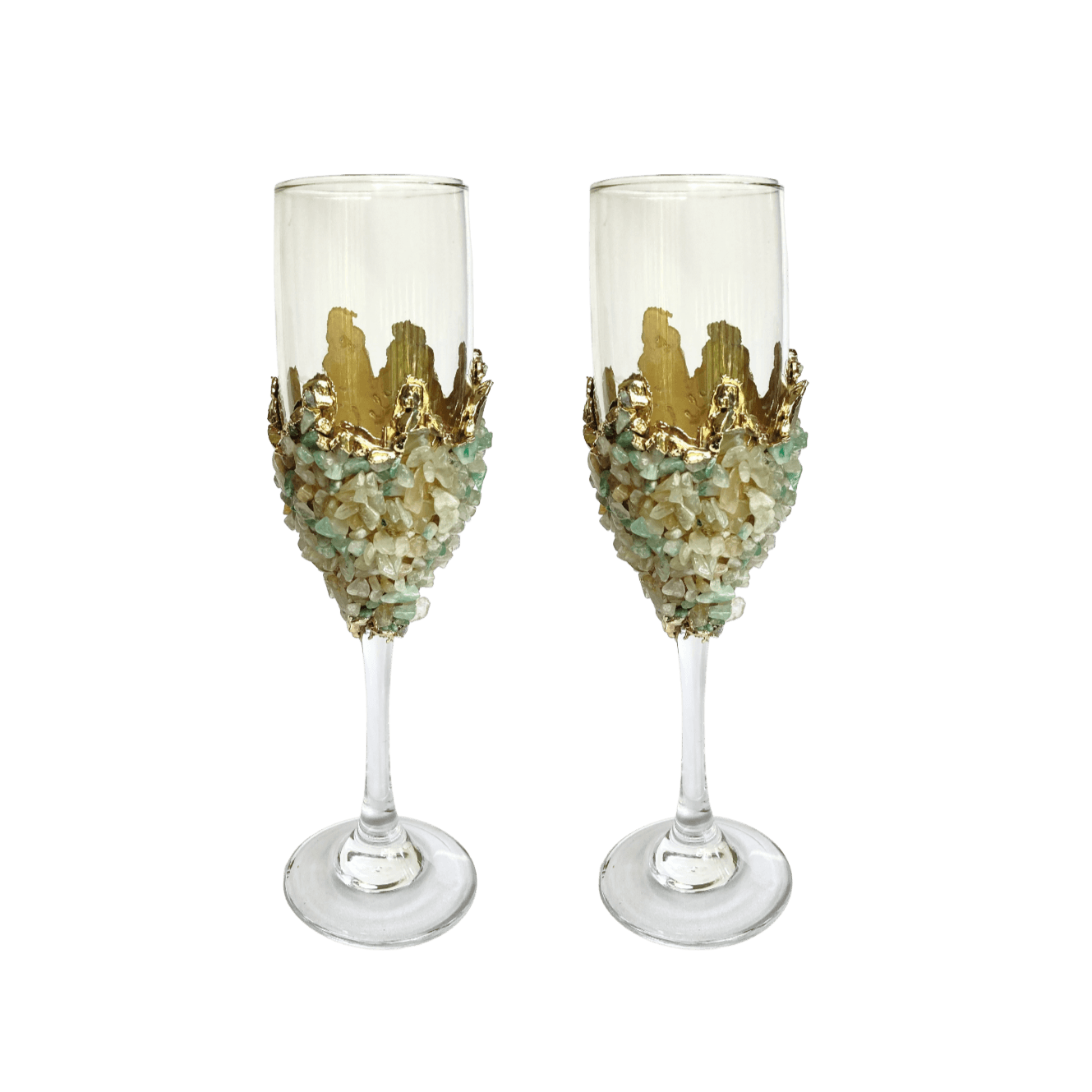 Light Green Quartz Champagne Glass - Set of 2