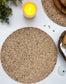 Light Oak Round Wooden Beaded Placemat - Set of 6 - MAIA HOMES