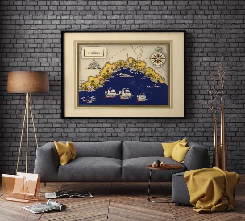 Liguria Map Print| Art History