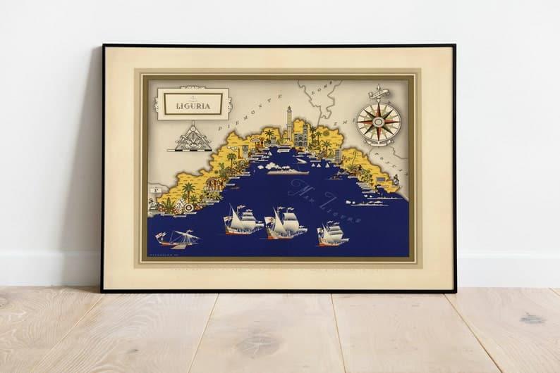 Liguria Map Print| Art History