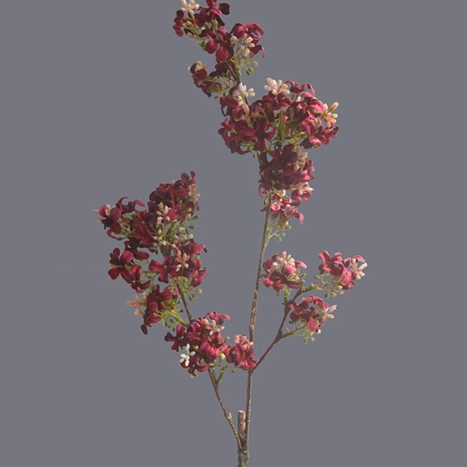 Lilac Artificial Flower Branch Wine Red