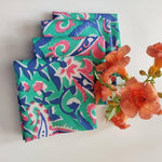 Lily Hand Block Print Cotton Napkins