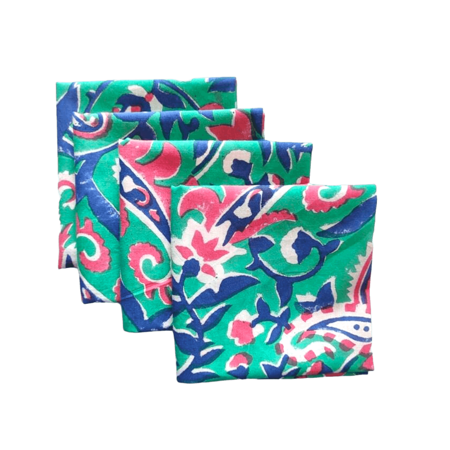 Lily Hand Block Print Cotton Napkins