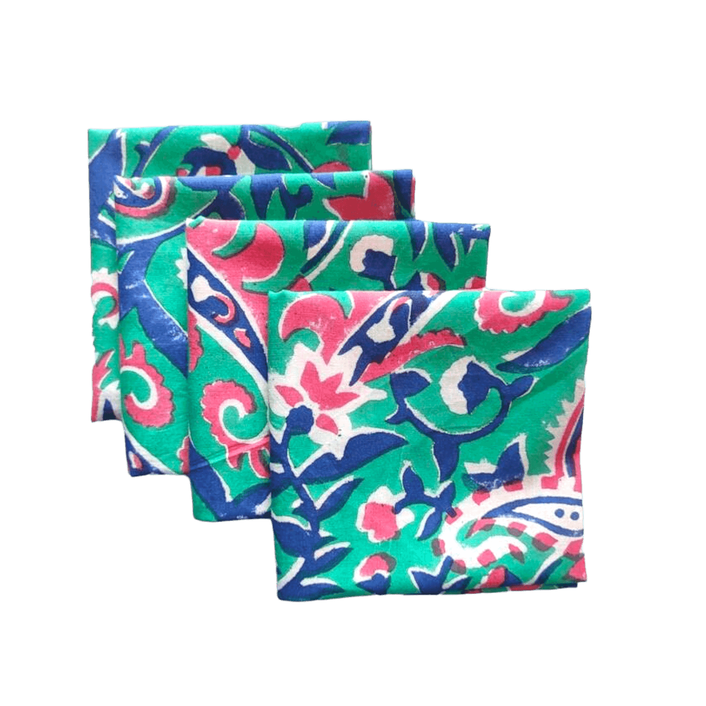 Lily Hand Block Print Cotton Napkins - MAIA HOMES
