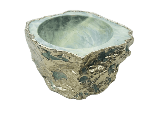 Lime Green Agate Geode Trinket Jewelery Bowl - MAIA HOMES