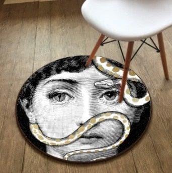 Lina Cavalieri Inspired Round Rug Lina Cavalieri and Snake