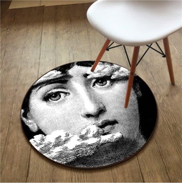 Lina Cavalieri Inspired Round Rug Lina Cavalieri and Clouds