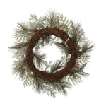 Lit Frosted Ball Berry Holly Pinecone Wreath With Lights