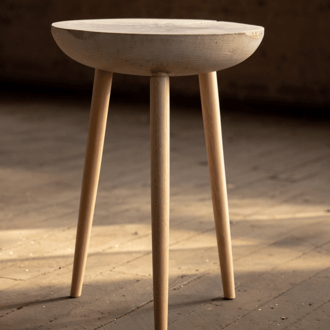 Live Edge Round Side Table | Fossil Table