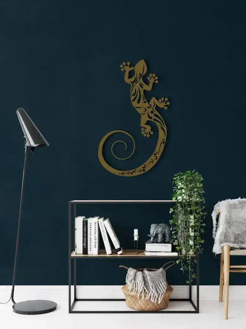 Lizard Metal Wall Decor Gold