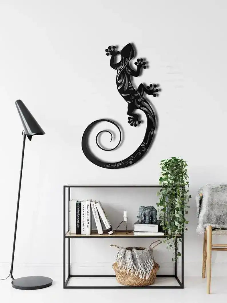 Lizard Metal Wall Decor Black