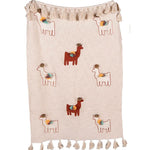 Llama African Mud Cloth Inspired Cotton Throw With Tassels